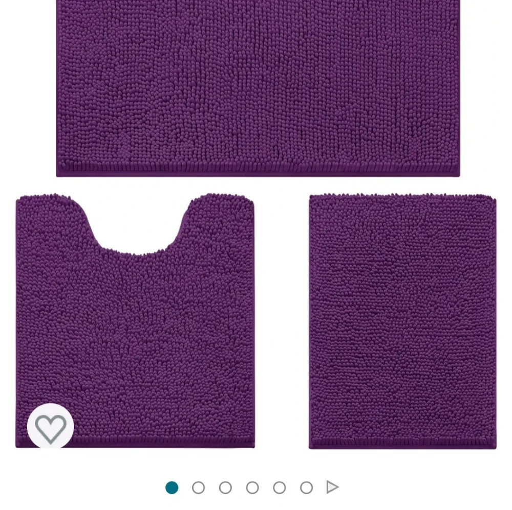 3 piece purple bath mat set.
